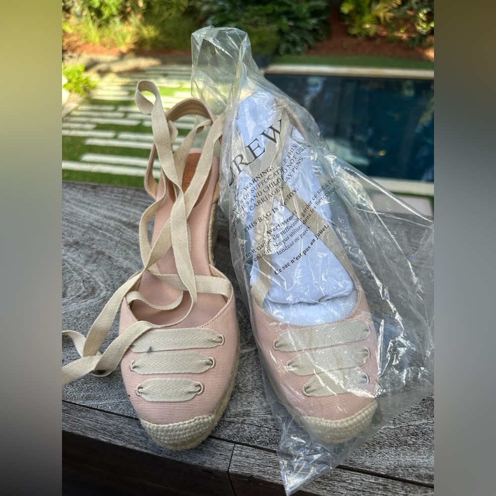 JCrew Espadrilles pale pink ballerina style. NWOT!!